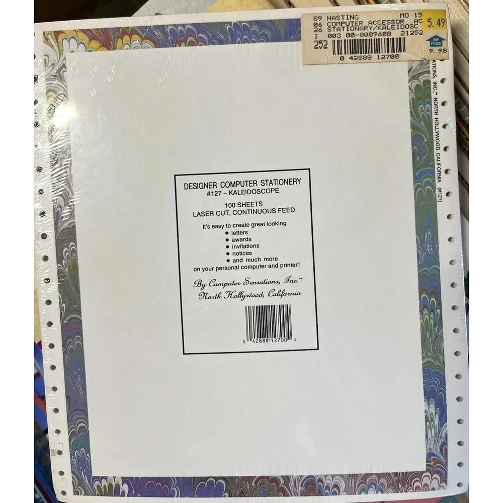 Over 1500 Sheets Dot Matrx Tractor Feed Computer Paper Continuous NOS